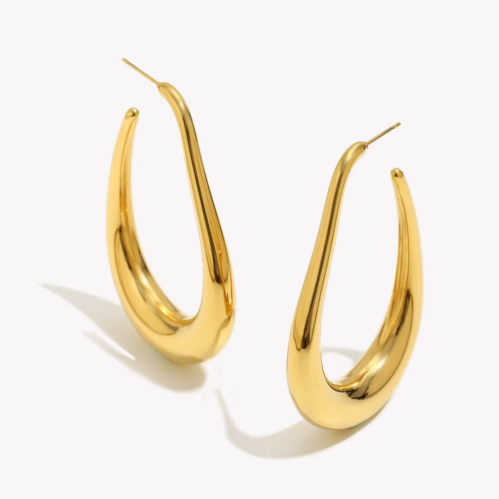 Sculptural U Hoop Earrings