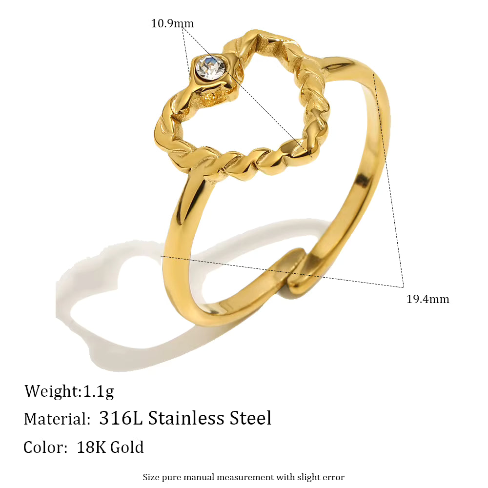 Minimalist Stainless Steel Adjustable Ring – Waterproof