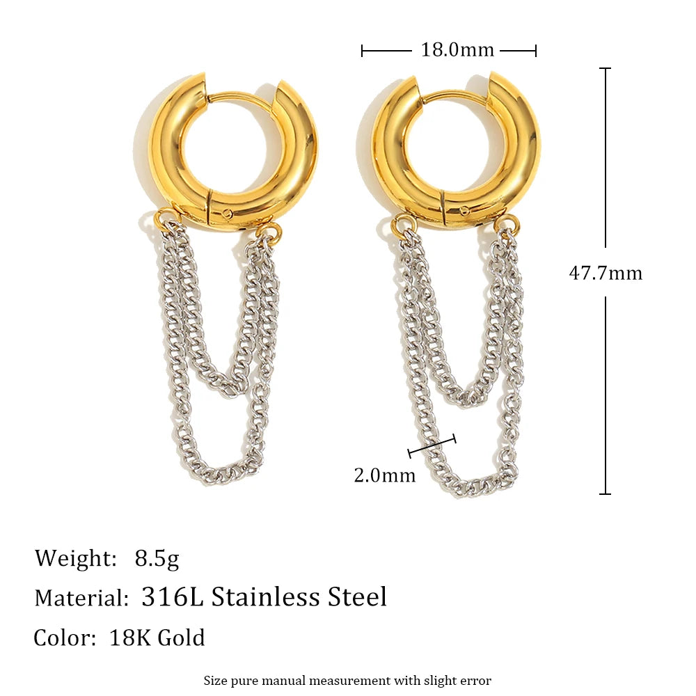 Signature Chain Hoop Earrings