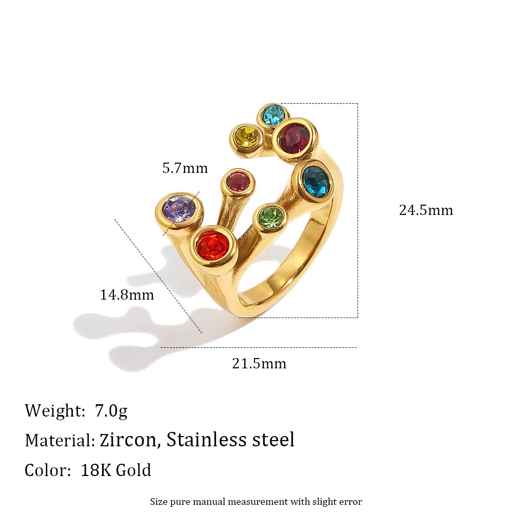 18K Gold Twisted Rhinestone Ring