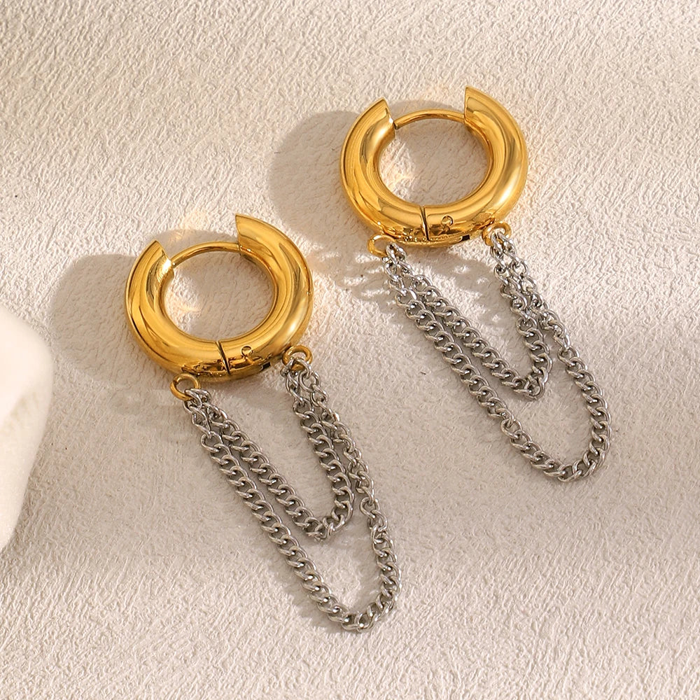 Signature Chain Hoop Earrings