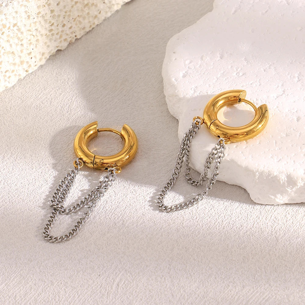 Signature Chain Hoop Earrings
