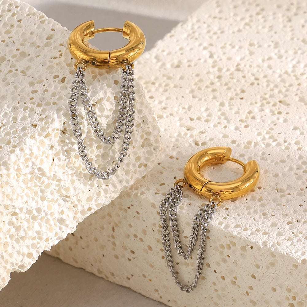 Signature Chain Hoop Earrings