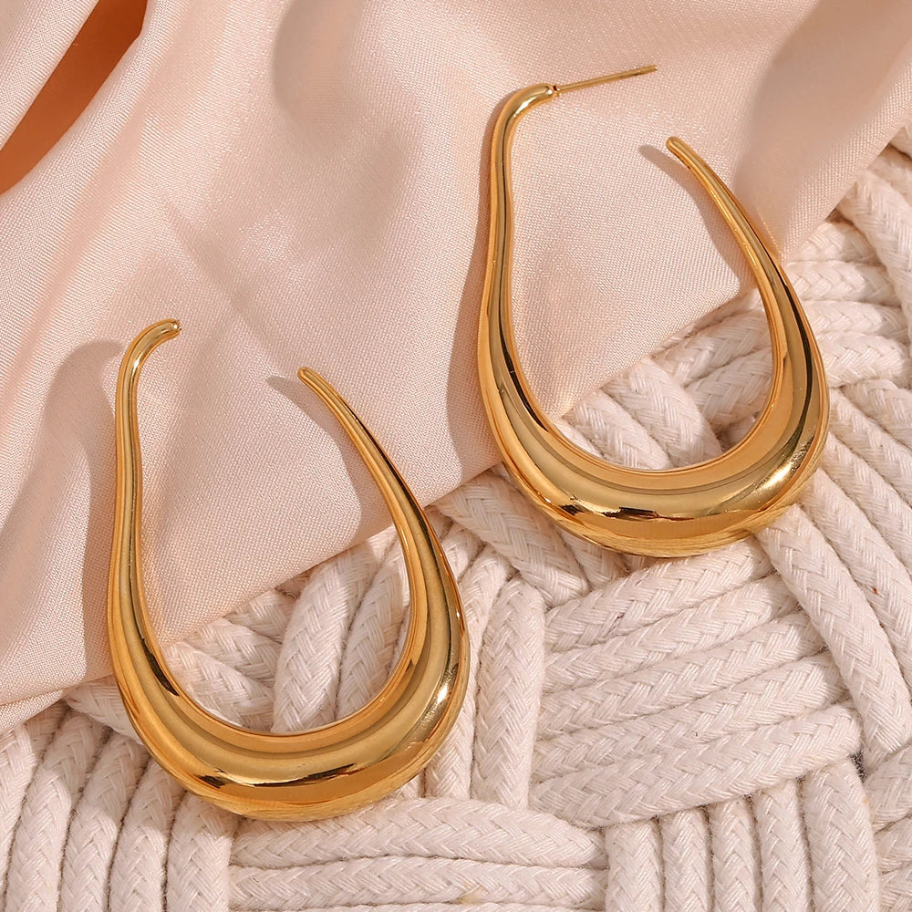 Sculptural U Hoop Earrings