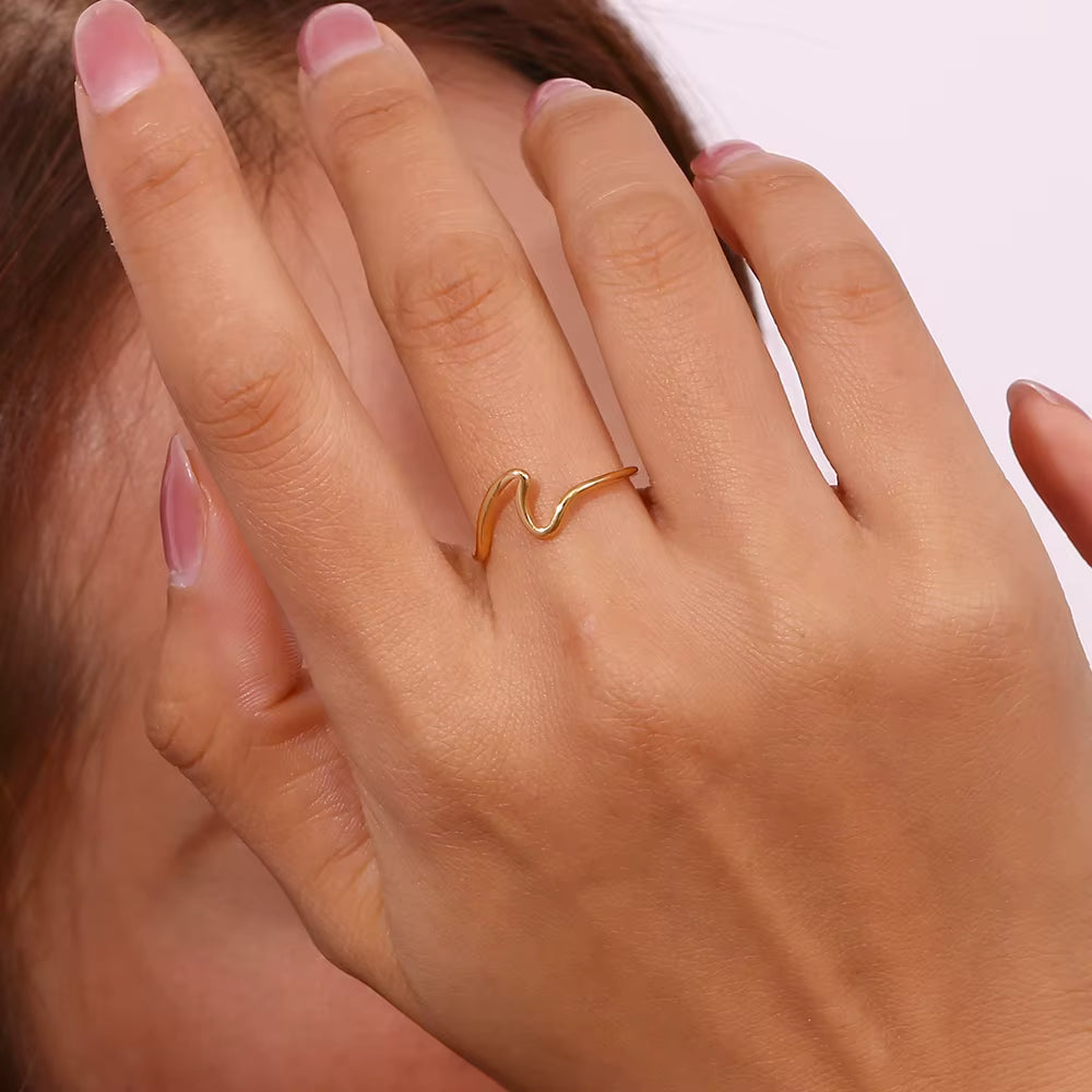 Minimalist Wave Ring